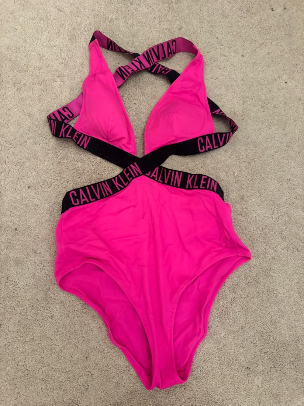 Cacique Hot Pink and Black Bralette with Logo Band